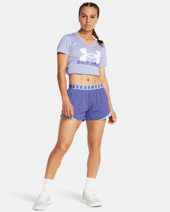 女士UA Play Up Shorts 3.0 Twist短褲 in Purple image number 2